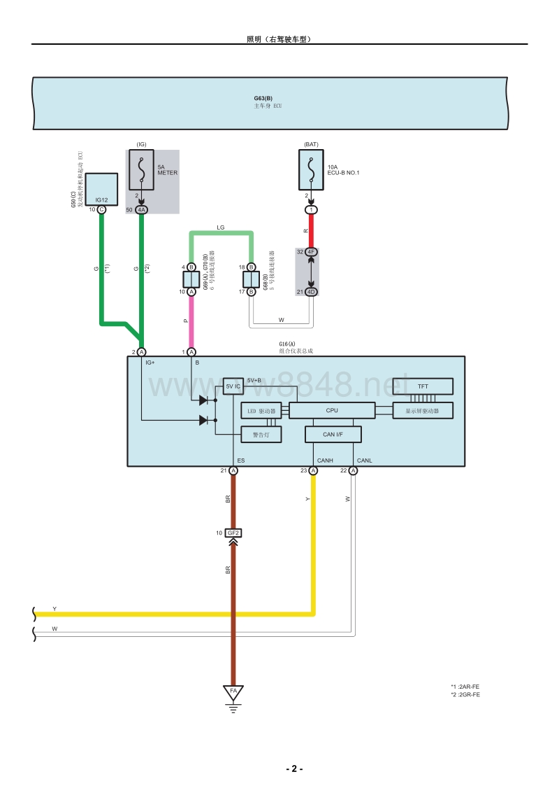 2015年丰田埃尔法系统电路图-照明(右驾驶车型)_8848汽车学苑vw8848.