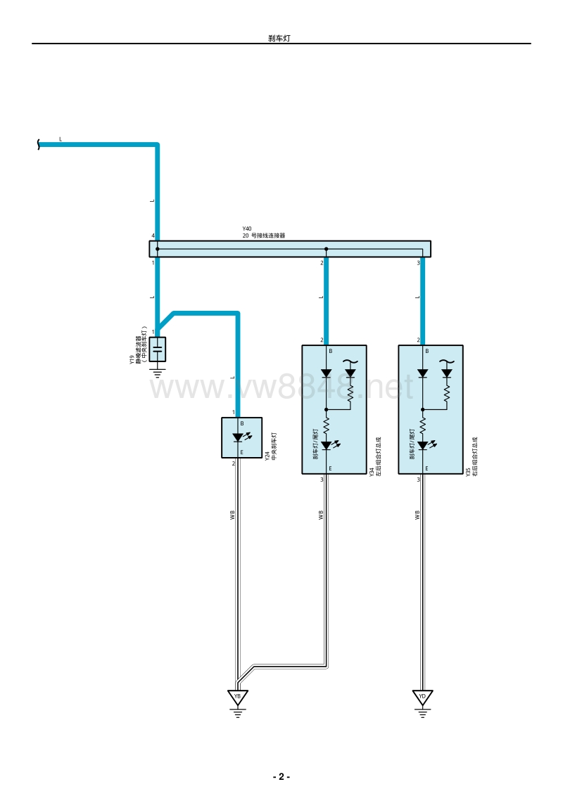 2016年丰田皇冠系统电路图-刹车灯_8848汽车学苑vw.
