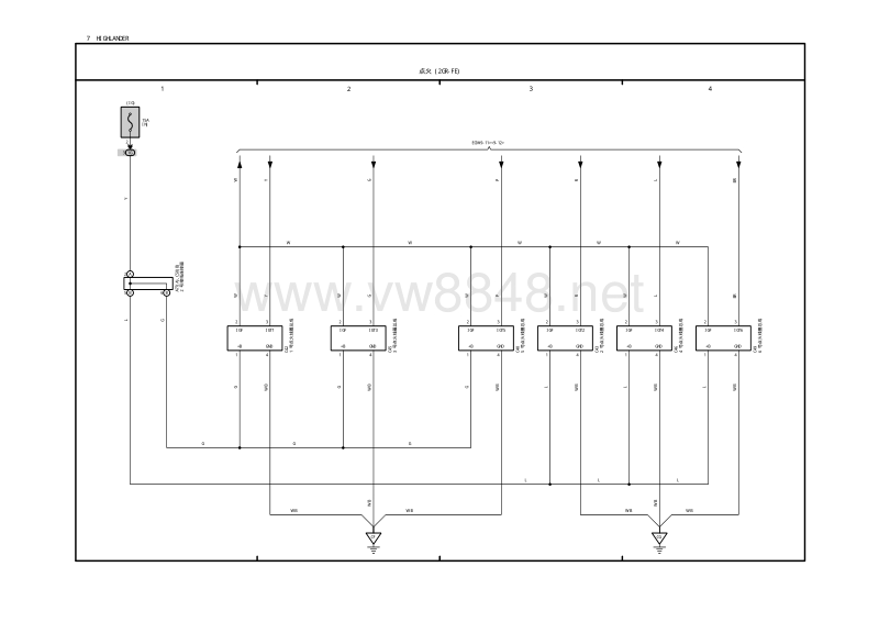 8848汽车学苑>资源分类>丰田汽车>电路图集>2015-2018年丰田汉兰达