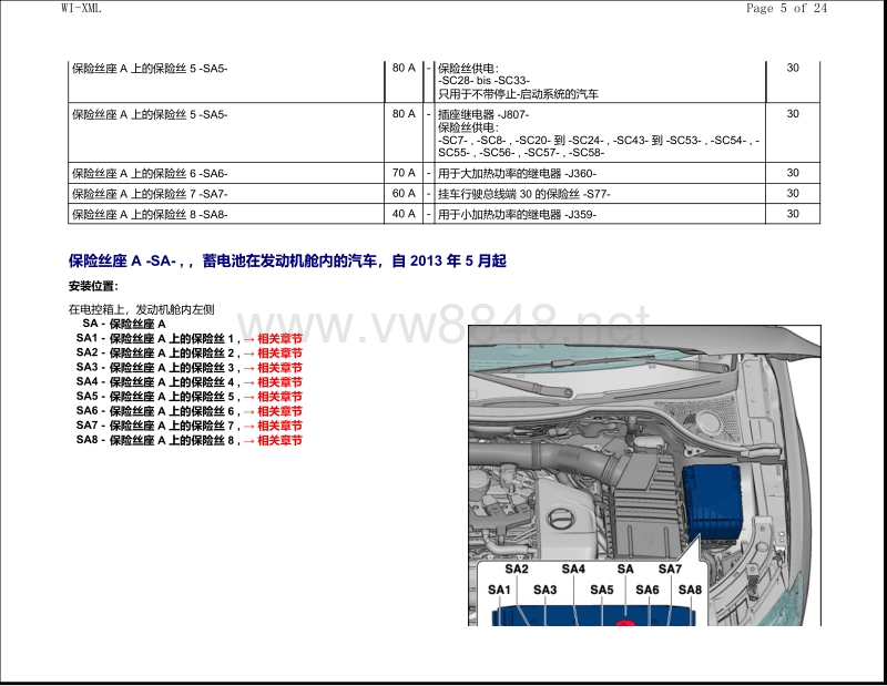 2018年奥迪q3电路图 保险丝