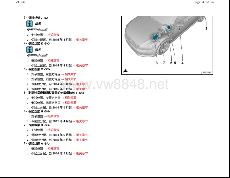 2017年款前帕萨特保险丝位置图