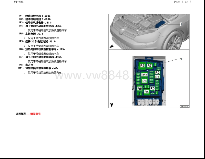 2017年款前帕萨特继电器位置图