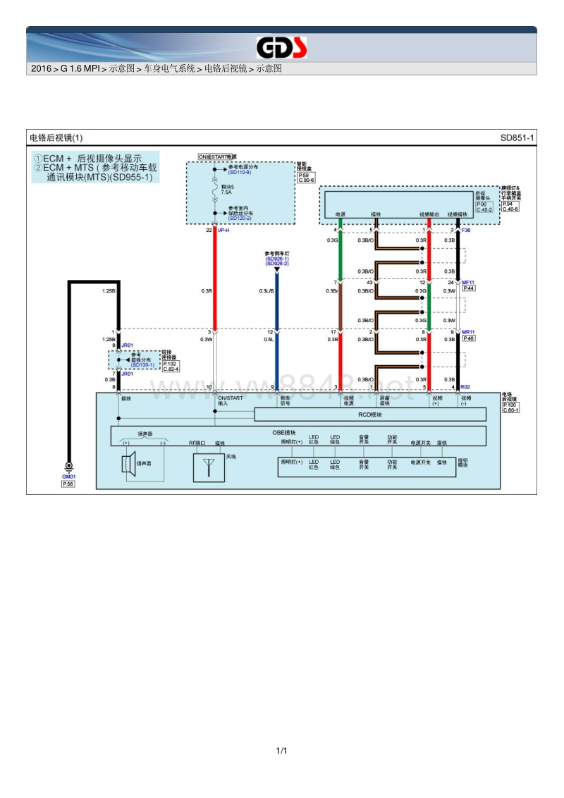 2016年现代朗动电路图(mdc)g 1.6 mpi 车身电气电路图