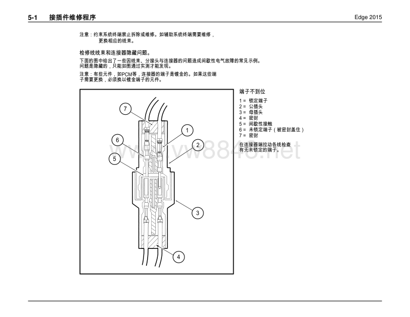 2015年长安福特锐界edge电路图 03-接插件维修程序