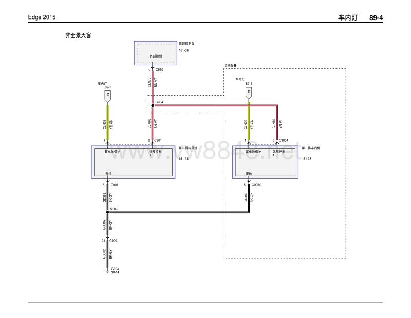 2015年长安福特锐界edge电路图 29-车内灯