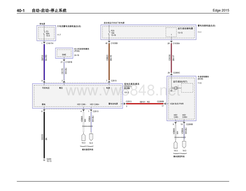 2015年长安福特锐界edge电路图 17-自动启动停止系统