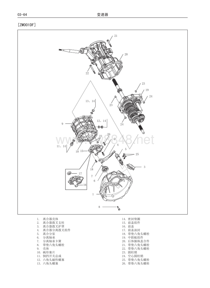 2017年长城风骏5维修手册 3.03 变速器(zm001db,zm001