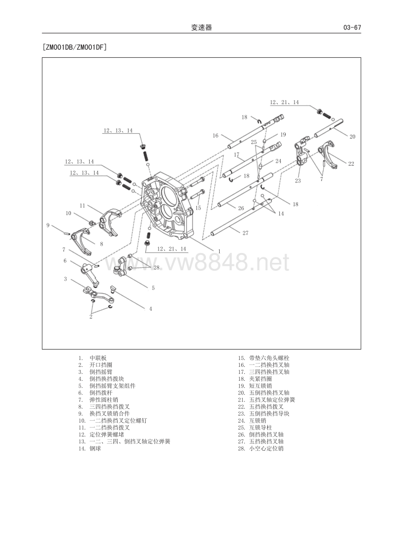 2017年长城风骏5维修手册 3.03 变速器(zm001db,zm001