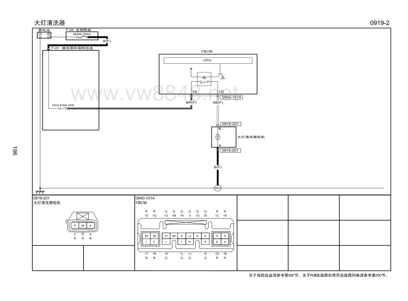 2018马自达cx4电路图 0919-2 大灯清洗器