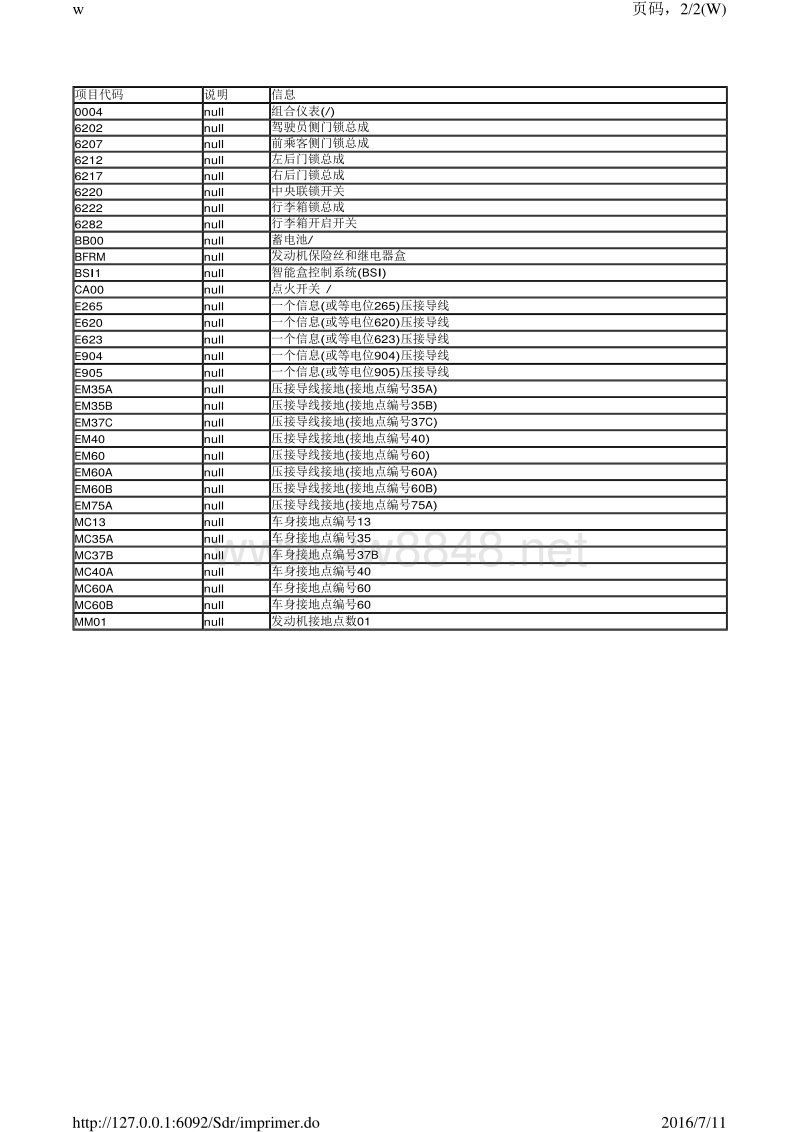 2014年东风标致2008电路图 中央门锁