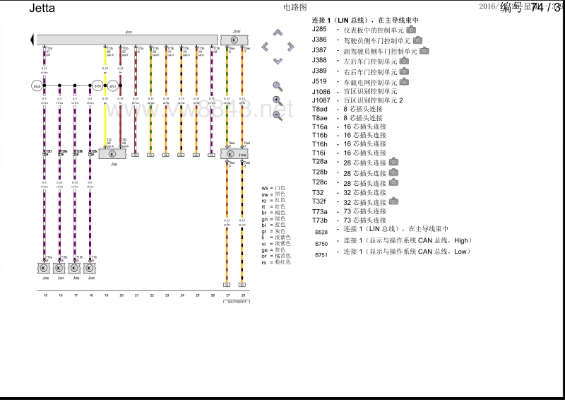 2015年一汽大众新捷达电路图 数据总线联网1