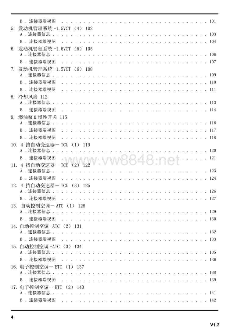 2013年上汽荣威350电路图 00-目录