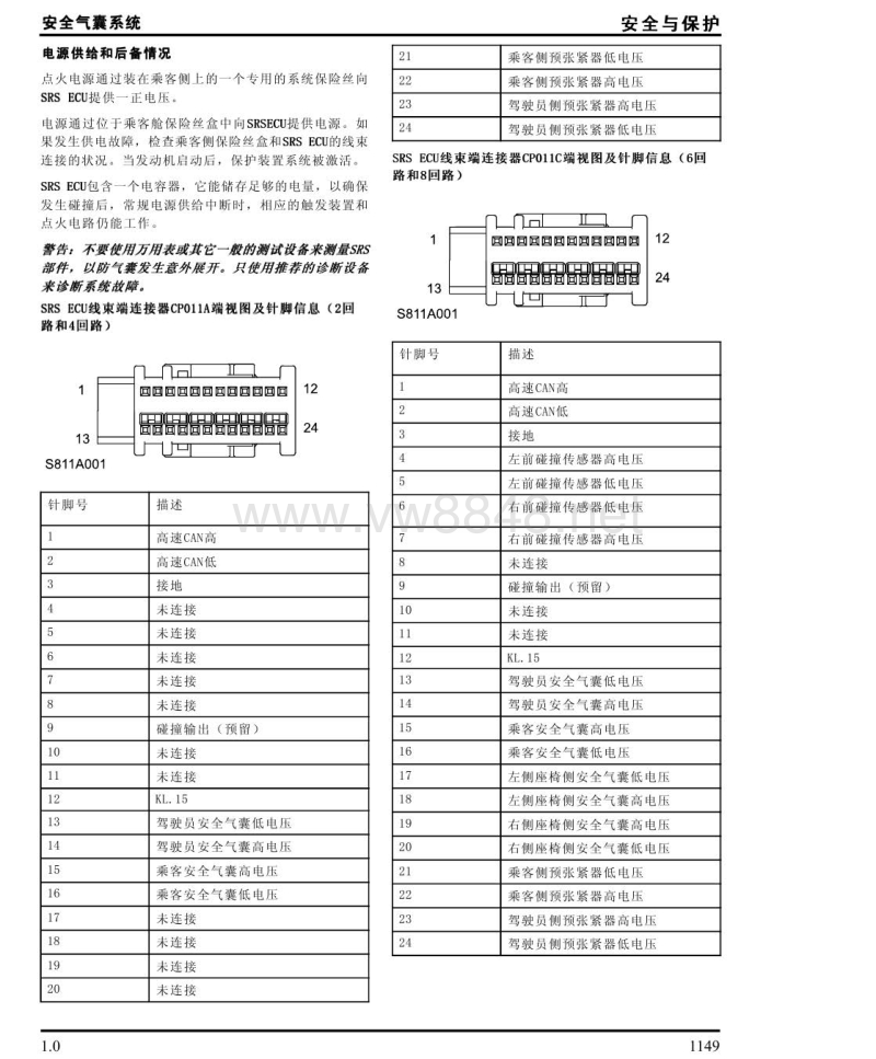 2014年上汽名爵gt锐行维修手册 56-安全气囊系统