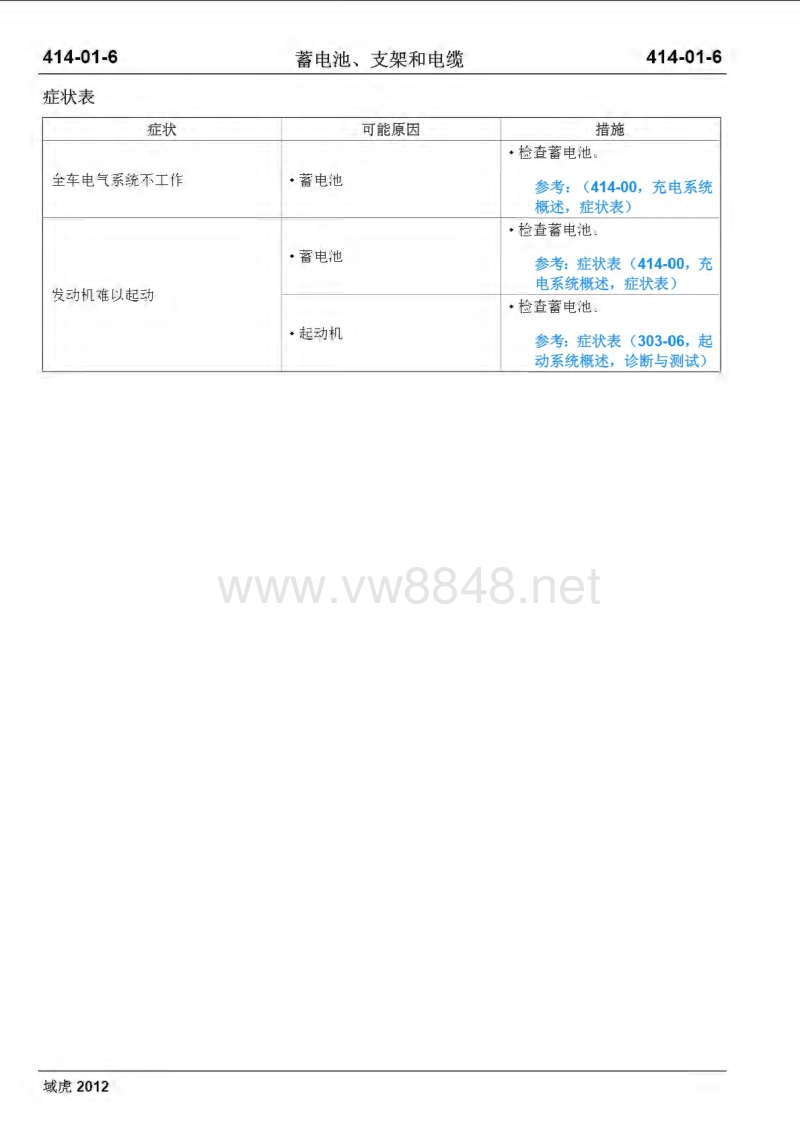 2012年江铃域虎2.4维修手册 柴油发动机充电系统