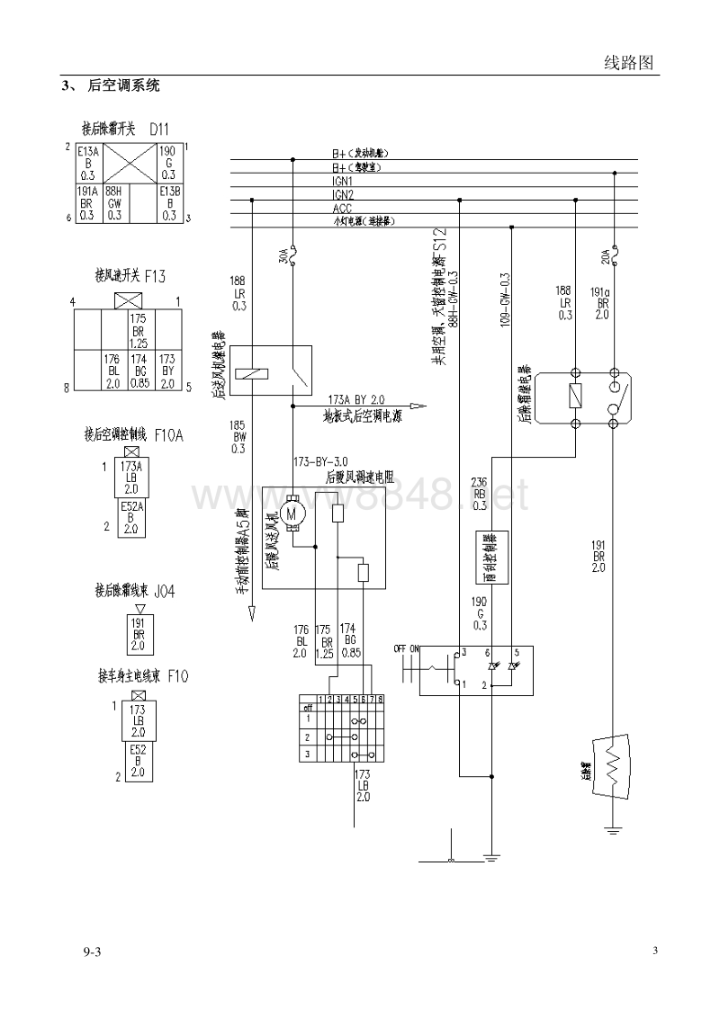 2014年风行菱智m3v3维修手册 09-线路图