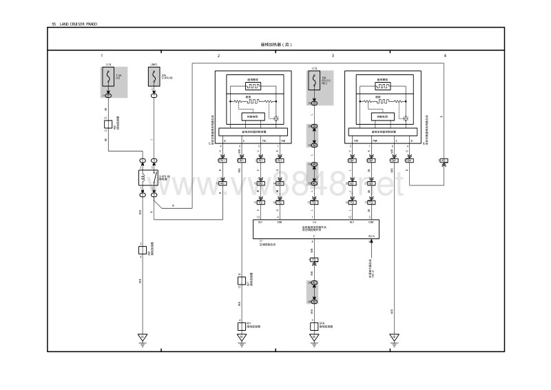 2010-2016丰田霸道电路图 座椅加热器(后)