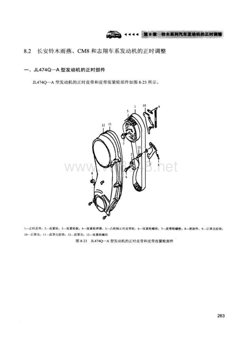 长安雨燕和cm8车型jl474q-a发动机正时安装调整