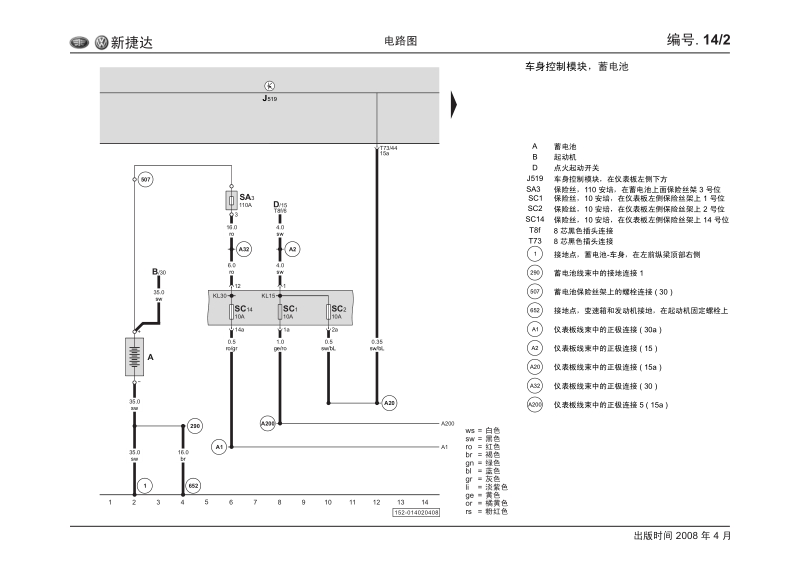 2008年一汽大众新捷达bcm-网关电路图