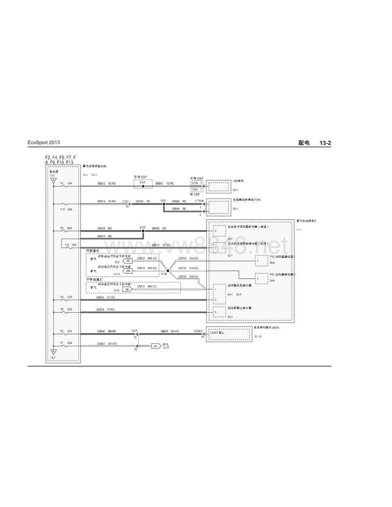 2013长安福特翼博电路图07-配电