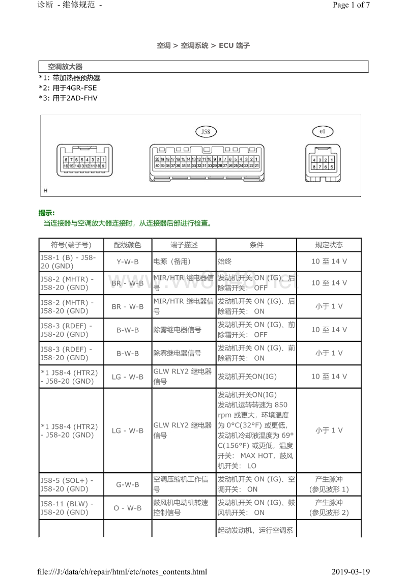 2007年雷克萨斯is300(is220 is250)空调ecu端子图