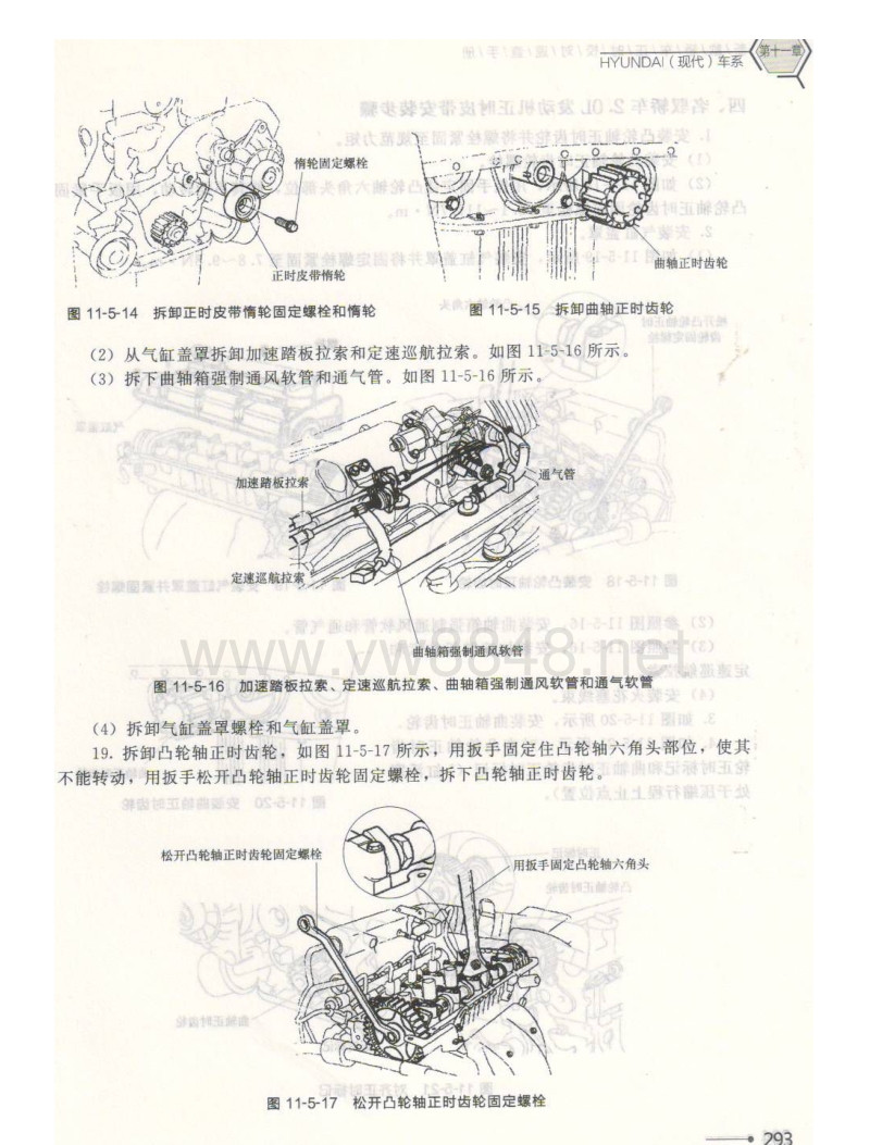 现代名驭轿车2.0l发动机 正时调整