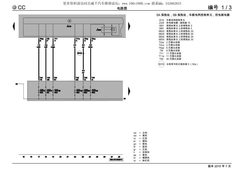 2010一汽大众cc电路图