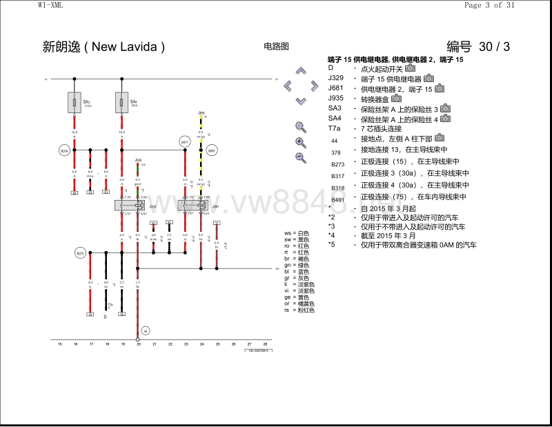 2015年新朗逸电路图( new lavida )1.4 升汽油发动机