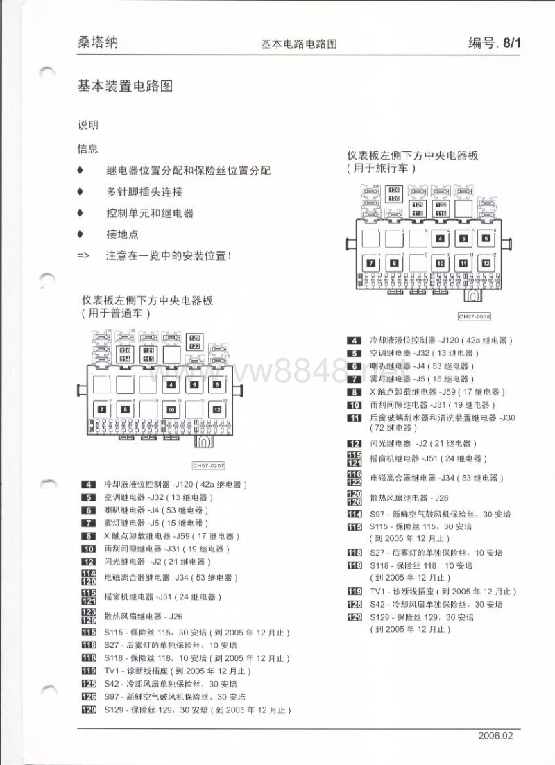 08新桑塔纳电路图