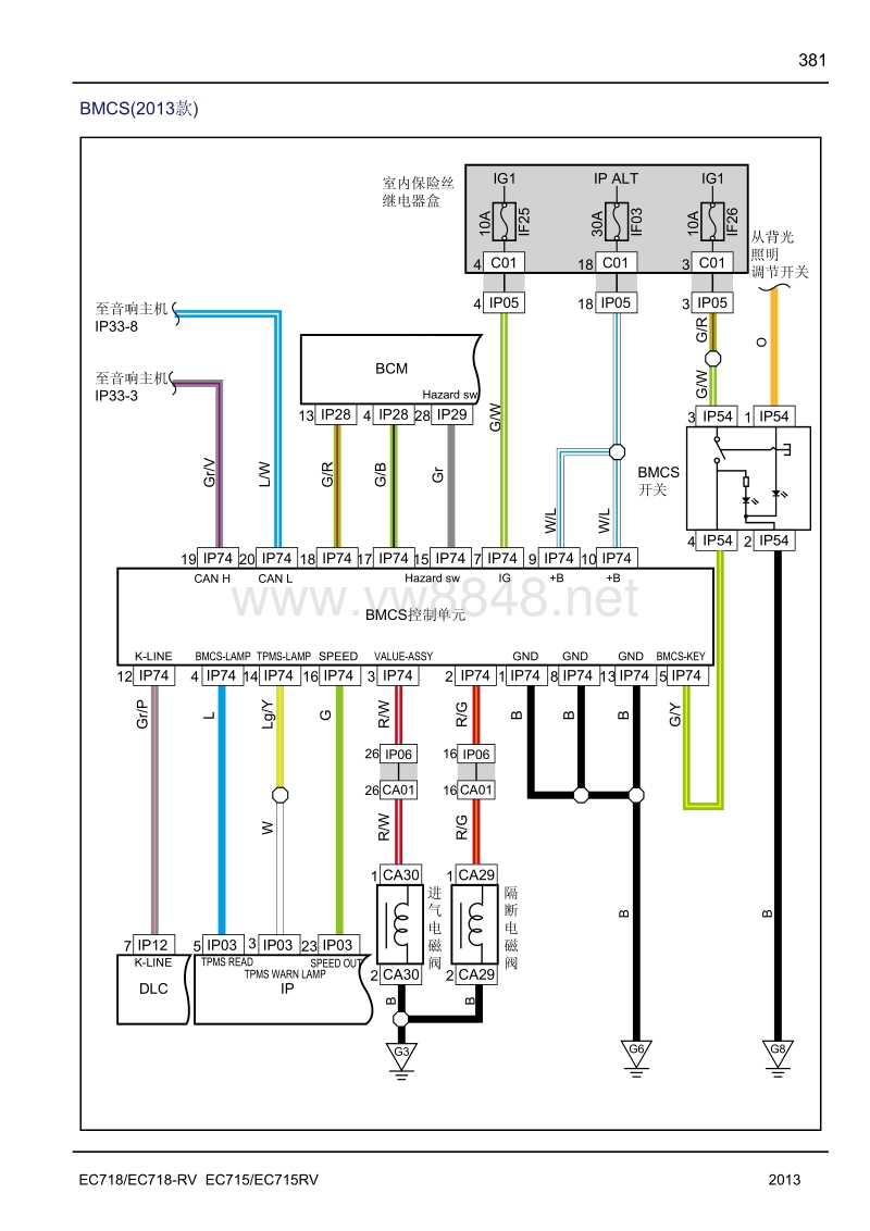 2013吉利帝豪ec7全车电路图06-线路图b