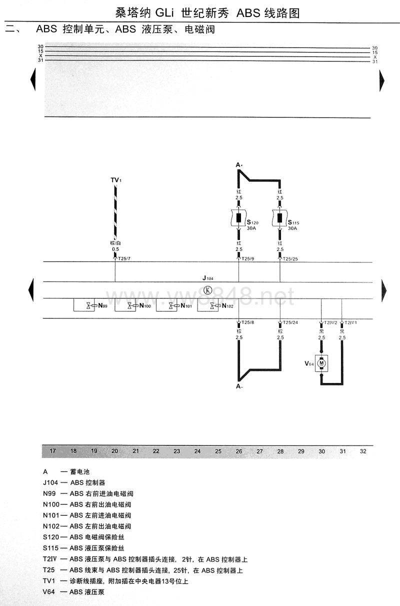 普通桑塔纳电路图