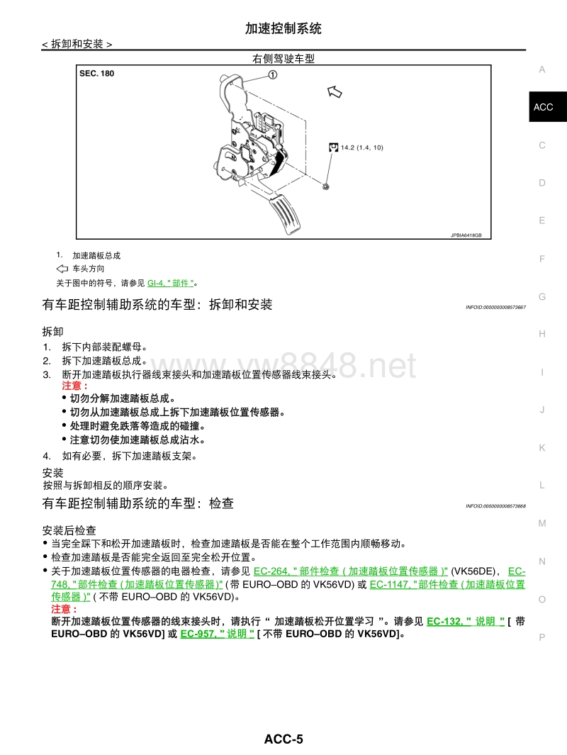 2014日产途乐全车电路图维修手册08 加速控制系统