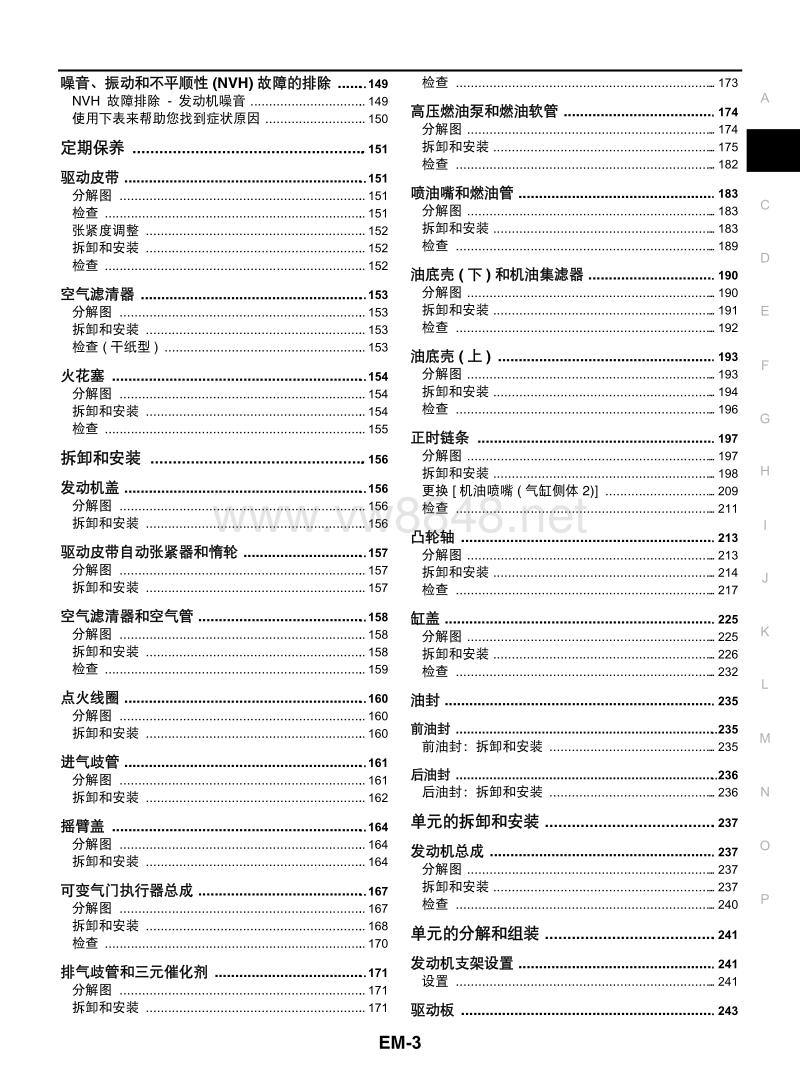 2014日产途乐全车电路图维修手册02 发动机结构