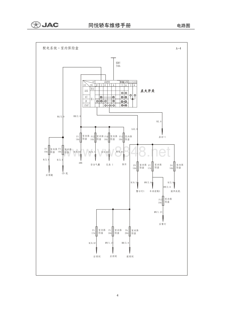 2008江淮同悦全车电路图